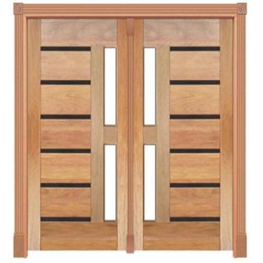 Imagem de Portal Pivotante Madeira Maciça Cedro Arana BBB Com Frisos Preto Para 