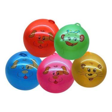 Imagem de 10 Bola De Vinil Com Cordão 23cm Colorida Chaveiro Brinquedo - Romã At