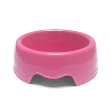 Imagem de Comedouro Redondo de Plástico Pote Bowl para Ração ou Água para Alimentar Animais de Estimação Filhotes e Adultos, Cães, Cachorros e Gatos - São Bendedito Pet (Rosa, 1100 ml)