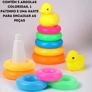 Imagem de Brinquedo Para Bebê Torre de Argolas Patinho Pais e Filhos - PAIS E FI
