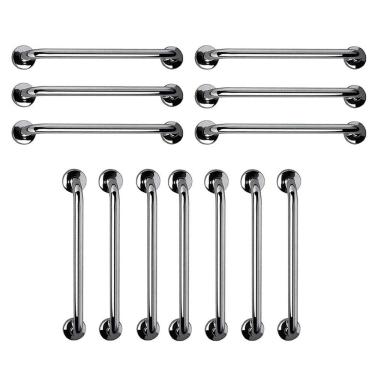 Imagem de Barra de Apoio 60cm Aço Inox Kit 13 Unidades Idoso Gestante Cadeirante Deficiente Banheiro Box Suporte Escada Corrimao Acessibilidade