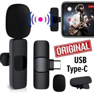 Imagem de Microfone de Lapela Sem Fio Wireless Para Celular Smartphone Android U