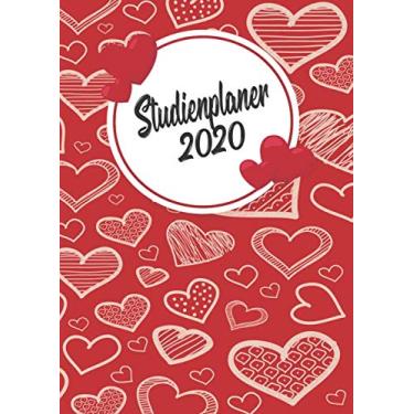 Imagem de Studienplaner 2020: XXL Kalender DIN A4 2020 1 Tag = 1 Seite mit großem Tagesplaner und großartiger Übersicht. Monatsübersicht, Erinnerung und Notizen in diesem Kalenderbuch. Herz rot Hand Banner