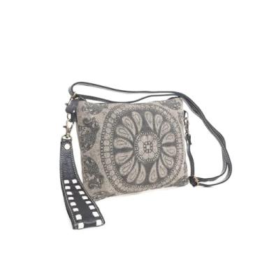 Imagem de Myra Bag Bolsa de cinto feminina - Ocidental Upcycled Canvas and Leather Shoulder Bag Oat, S-9545, Aveia
