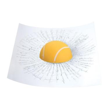 Imagem de QccHieUs Adesivo de Vidro 3D E Design Complicado, Adesivo Criativo E Engraçado para Janela de Carro, Fácil de Instalar, Adesivo de Carro com Efeito de Bola, Bola de Tênis Amarela