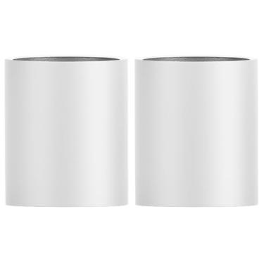 Imagem de Kit 2 Vasos Vitrificado Fibra De Vidro Milão P 50cm Vietnamita Luxo (Branco Fosco)