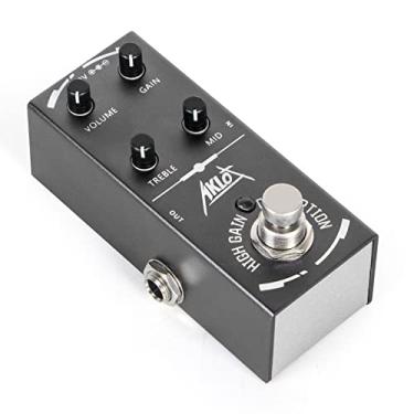 Imagem de Pedal de guitarra alto ganho distorção, AKLOT Pedais de efeitos elétricos mini tipo único DC 9V True Bypass