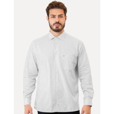 Imagem de Camisa Dudalina Masculina Comfort Superfine Cotton Pocket Grid Cinza Médio-Masculino