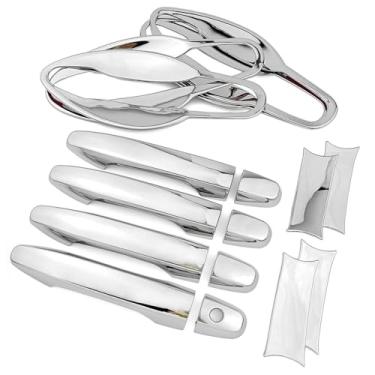 Imagem de Dakitita Compatível com Honda CRV CR-V 2012 2013 2014 2015 2016 Capa de maçaneta externa guarnição e tampas de tigela de porta decoração cromada (sem orifícios de entrada inteligentes)