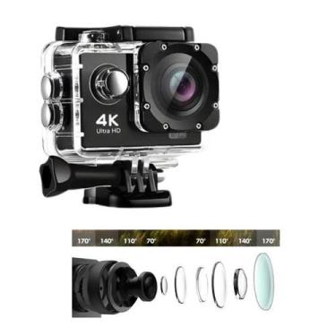Imagem de Câmera Action Pro 4K com Wi-Fi e Caixa Estanque Impermeável - Câmera F