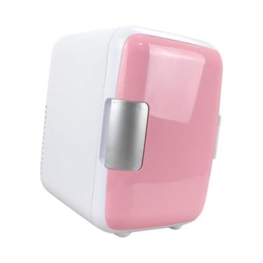 Imagem de Bothyi Mini geladeira de carro mais refrigerado e quente com alça de transporte 4 litros geladeira pequena para carro para cosméticos água do escritório, Rosa