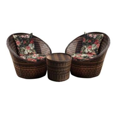 Imagem de Conjunto de Poltronas Fibra Sintética Bola - 2 Poltronas + 1 Mesa Cent