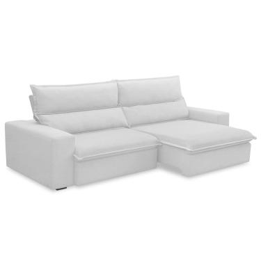 Imagem de Sofá Retrátil Reclinável Para Sala 4 Lugares 280cm Senzi F04 Veludo Cinza - Lyam Decor