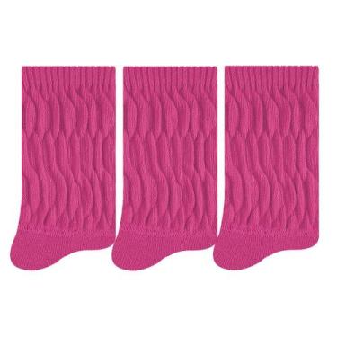 Imagem de Kit 3 Pares Meia FemininaAeróbica 34 a 39 - SELENE, Rosa escuro