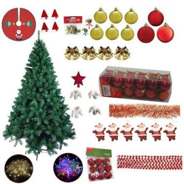 Imagem de Árvore De Natal Verde Grande Dinamarca 1,50m 345 Galhos 122 Itens Pisc