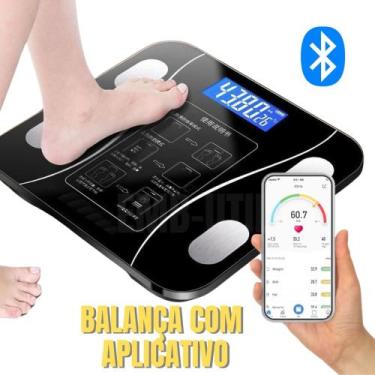 Imagem de Balança Corporal Digital Bluetooth Suporta até 180Kg Bioimpedância com