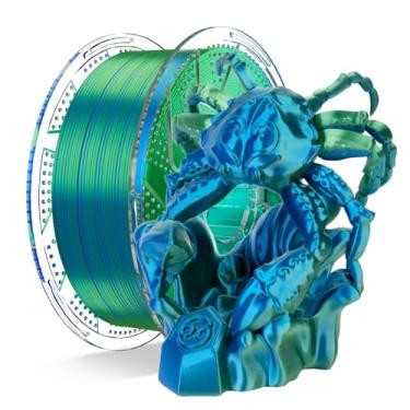 Imagem de Filament do drukarek 3D Chitu Systems Conjure Silk PLA, dwukolorowy filament 1,75 mm, filament do druku 3D Silk Red Blue 1 kg/2,2 kg (A-silk Pla-blue+green 1kg)