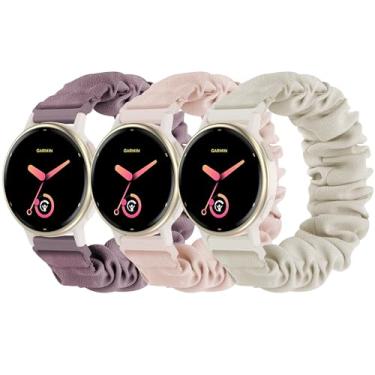 Imagem de Pulseiras elásticas elásticas compatíveis com Garmin Vivoactive 5/6, pulseira elástica esportiva de nylon de 20 mm para Venu/Sq/Sq 2/2 Plus/Vivoactive 3/Forerunner 165/55/245 Music para mulheres e