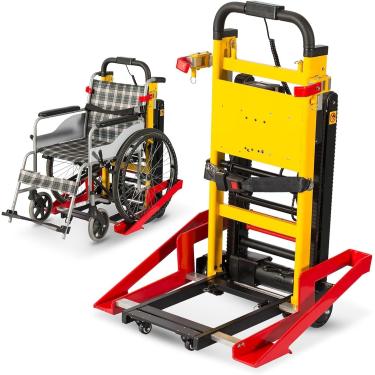 Imagem de Elevador elétrico para cadeira de rodas, elevador de escada dobrável, elevador de escada doméstico para idosos, motor potente, baixo nível de ruído, carga máxima de 181 kg.