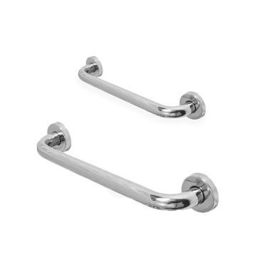 Imagem de Barra de Apoio 60Cm e 30cm Inox Suporte Apoio Anti Queda Evita Acidentes Deficientes 