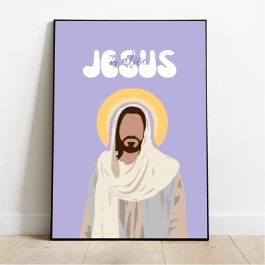 Imagem de Placa/Quadro Decorativo Jesus 40X60Cm Ps 2Mm