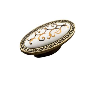 Imagem de Puxadores de porta de guarda-roupa vintage antigos, liga de zinco, cerâmica, puxadores de gaveta, estilo, puxadores de móveis, ferragens, bronze