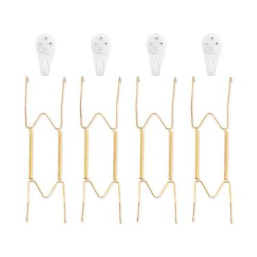 Imagem de Cabides de parede para parede de 23 a 28 cm, pacote com 4, dourado