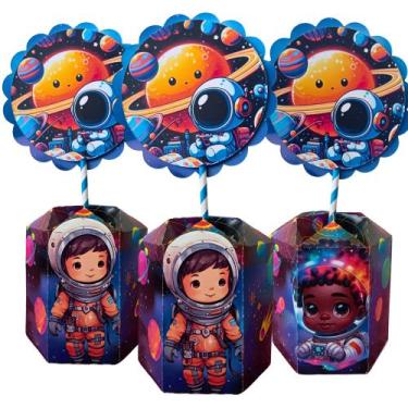 Imagem de Kit 10 Centro de Mesa Decorativo Personalizado Astronauta Decoração Di