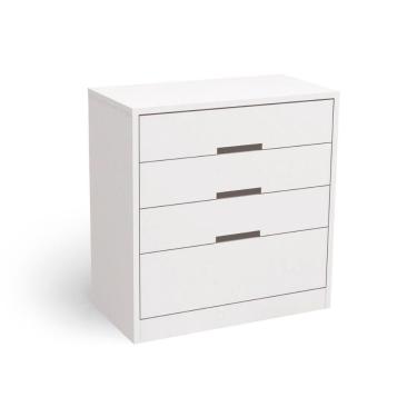 Imagem de Cômoda De Quarto S824 c/ 4 Gavetas Polipropileno Branco - Kappesberg