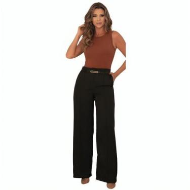 Imagem de Conjunto de Alfaiataria Feminina Calça pantalona e Blusa Elegante para