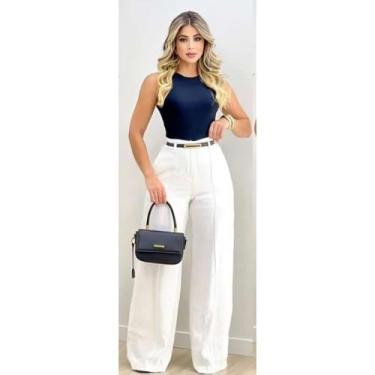 Imagem de Conjunto de Alfaiataria Feminina Calça pantalona e Blusa Elegante para