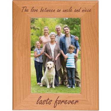 Imagem de The Love Between an Uncle and Niece Dura Para Sempre Madeira de amieiro natural Gravado Topo/Moldura para pendurar foto, 4x6-inch Vertical