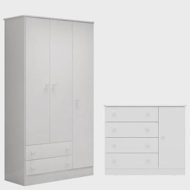 Imagem de Jogo de Quarto Infantil Roupeiro e Comoda 2 peças