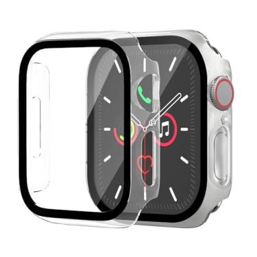Imagem de Pacote com 2 capas rígidas para Apple Watch Series 9 Series 7 8 45 mm [proteção total], protetor de tela integrado [sensível ao toque] Capa protetora fina para iWatch S9/S8/S7 acessórios de 45 mm