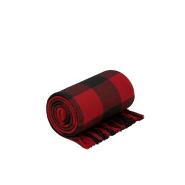 Imagem de Manta Para Sofá Gigante 2,40x1,80m Casal Algodão Decoração Direto Da(Xadrez Vermelho e Preto)