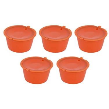 Imagem de Cápsula de café Reutilizável, 5pcs 50ml de Filtro de café Com Colher, Compatível Com Models Melody, Genio, Mini ME, Esperta e Circolo (ORANGE)