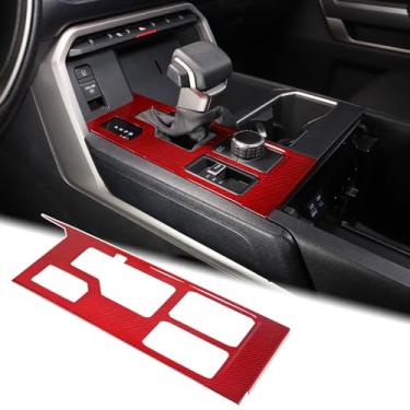 Imagem de Capa de acabamento do painel de mudança de marchas de controle central de carro compatível com Toyota Tundra/Sequoia 2022-2025 de fibra de carbono rígida, console de câmbio de marcha, painel
