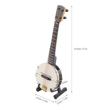 Imagem de Modelo de Banjo Em Miniatura, Superfícies Realistas de Acessórios de Boneca Com Caixa de Armazenamento para Brindes de Presentes