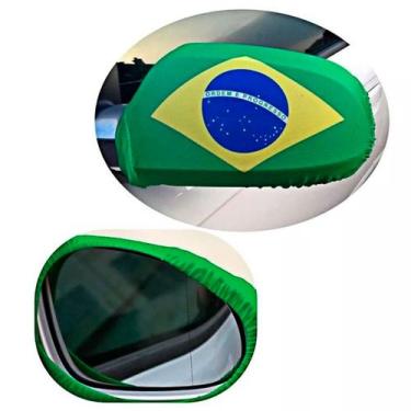 Imagem de Par de Capas Bandeira do Brasil Para Retrovisor Ajustável - Central Fo