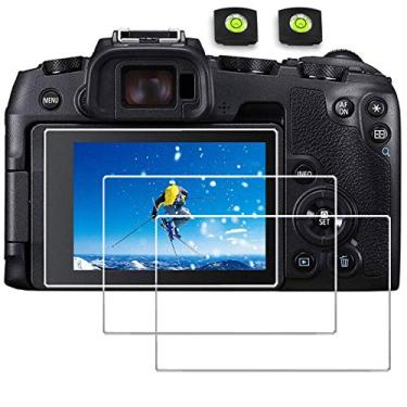 Imagem de Película protetora de tela compatível com Canon EOS M6 Mark II RP M50 sem espelho, vidro temperado antirriscos, capa protetora rígida de filme (3 peças)