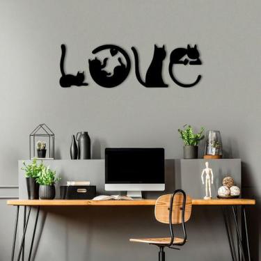 Imagem de Palavra De Parede Love Cats - Inove Papéis de Parede