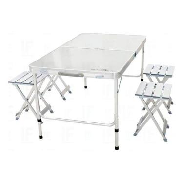 Imagem de Conjunto de Mesa e Banquetas Dobrável Em Alumínio Royal Portátil Cor C