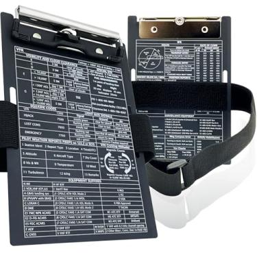 Imagem de LIUSHUN Prancheta De Metal Para Aviação, Prancheta De Alumínio Para Pendurar Com Bloco De Notas, Suporte Prático Para Caneta, Pranchetas De Voo De Nível De Avião Com Tira Elástica Para Presentes De P