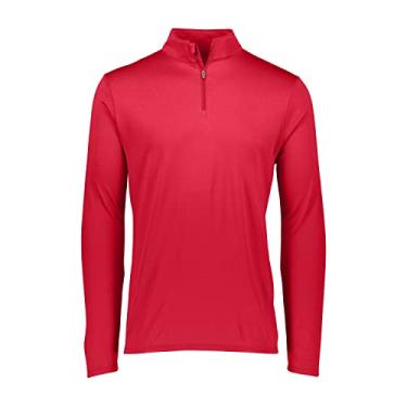 Imagem de Augusta Sportswear Pulôver masculino Attain Light Weight Wicking Knit 1/4 Zip - Desempenho atlético e uso confortável, Vermelho, XGG
