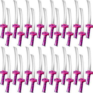 Imagem de Fahacop Pacote com 30 armas infláveis de 76 cm Ninja Katana espada samurai inflável, para crianças, Halloween, piscina, festa de aniversário