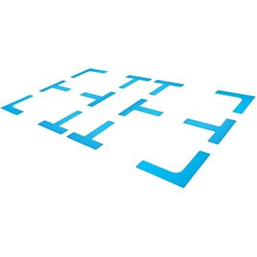 Imagem de Eco Walker Kit de marcadores Court Lines Throw Down Markers Crie sua própria mini quadra de tênis Pickleball (forma de T L azul)