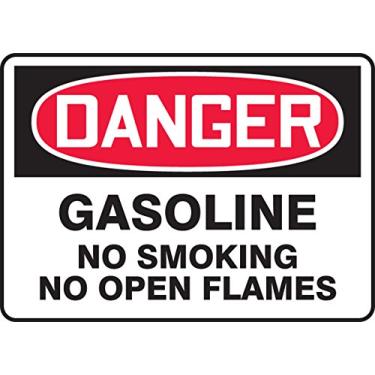 Imagem de Placa adesiva de vinil DANGER GASOLINE NO FUMAR SEM CHAMAS ABERTAS 25,4 cm x 35,56 cm