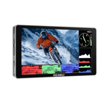 Imagem de FEELWORLD P6XL 15.2 cm 1200nit Câmera de Alumínio Campo DSLR Monitor Touchscreen Alto Brilho Portátil Forma de Onda HDR 4K HDMI Entrada e Saída 3D LUT Out Peso 330g