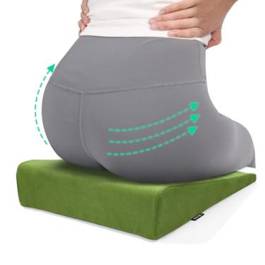 Imagem de BUYUE Almofada de cunha para mulheres que levantam bumbum, espuma vinílica acetinada rígida para levantamento de quadril e treinamento físico, almofadas antiderrapantes para cadeiras de mesa, assentos