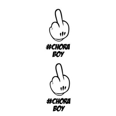 Imagem de 2 Adesivo Dedo Mickye Chora Boy 12cm X 6cm - Preto - Jhow Adesivos